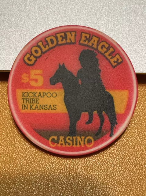 New $5 Golden Eagle Casino Chip Poker Gambling Token Limited Edition Kansas