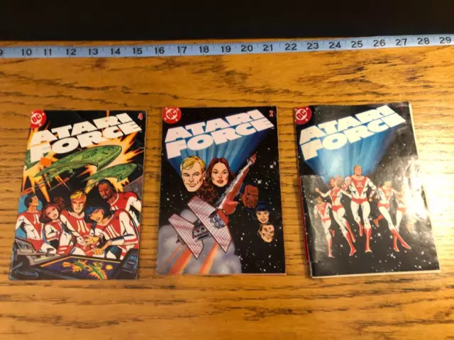 Lot Of 3 - Vintage 1982 DC Atari Force Mini Comics Books 1, 2, 4 - READ!