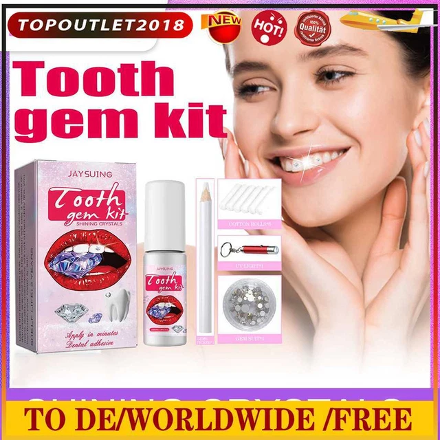 Kit decorazione denti fai da te sicuro facile sbiancamento denti kit gemme ornamento professionale