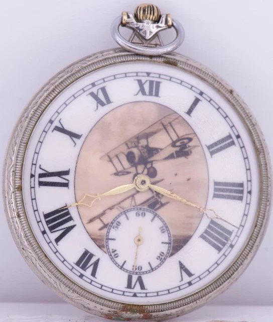 RARE ANTIQUE CYMA Pocket Watch WWI Era Wartime Military Pilot's Award £