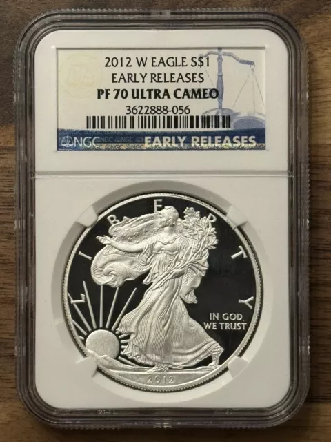 2012 W American Silver Eagle NGC PF 70 Ultra Cameo Early Releases ASE S$1