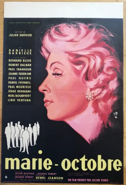 MARIE OCTOBRE danielle darrieux affiche cinema originale 40x60 cm'59