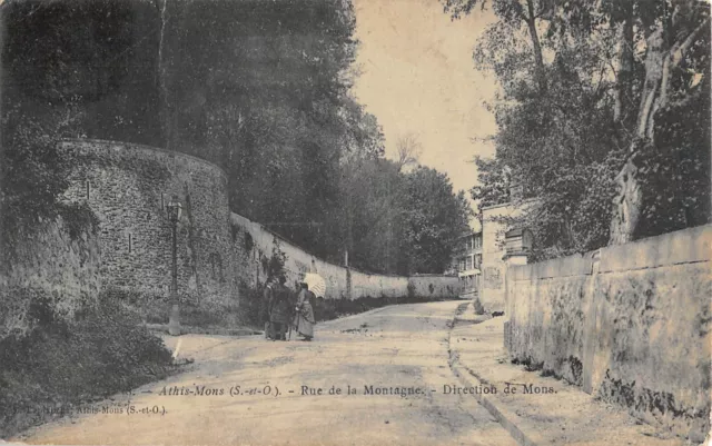 Cpa 91 Athis Mons Rue De La Montagne Direction De Mons