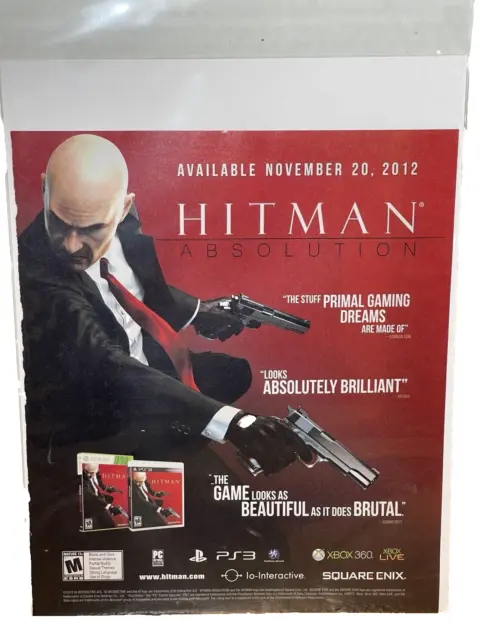 2012 Hitman Absolution Print Ad/Poster Xbox 360 PlayStation 3 Game Promo Art