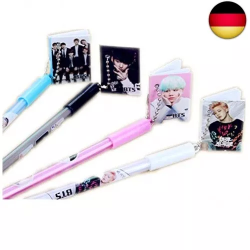 JinYu 4er Pack Kpop BTS Bangtan Jungen Kugelschreiber Gel Pen Support Army (4