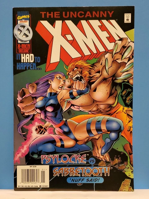 Uncanny X-Men #328 - Psylocke vs Sabretooth - Marvel Newsstand Comics 1996