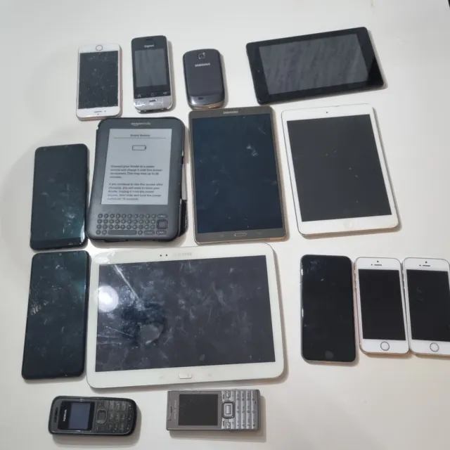 Job Lot Damaged Tablets iPhones Samsung Kindle NOKIA Google  10 Phones 5tab