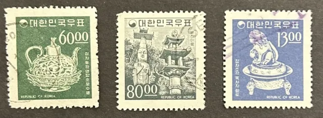Korea: 1966. Complete  set of 3. SC# 523-525 used.  lot # 07-01313