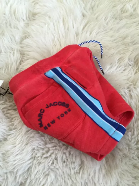 New Little Marc Jacobs Baby Boy Red Blue Stripe Lounge Shorts Size 6M