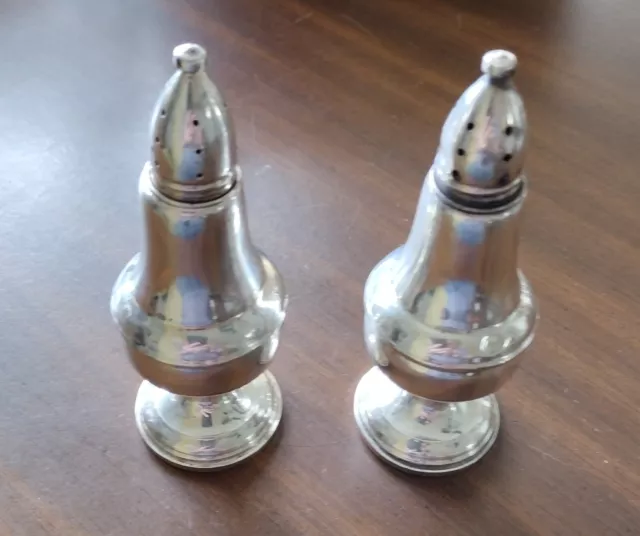 Unnamed Glass Enclosed Sterling Silver Salt & Pepper Shakers