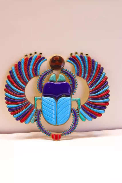 Egyptian Winged scarab, Winged scarab beetle figurine. scarab with sun disk