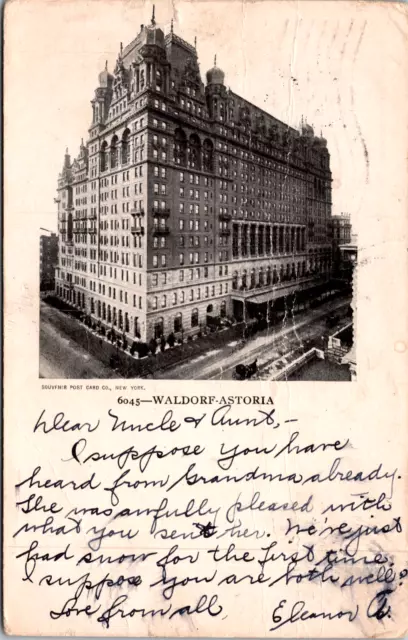 VINTAGE 1906 WALDORF Astoria Hotel Park Ave. Street Scene New York NY ...