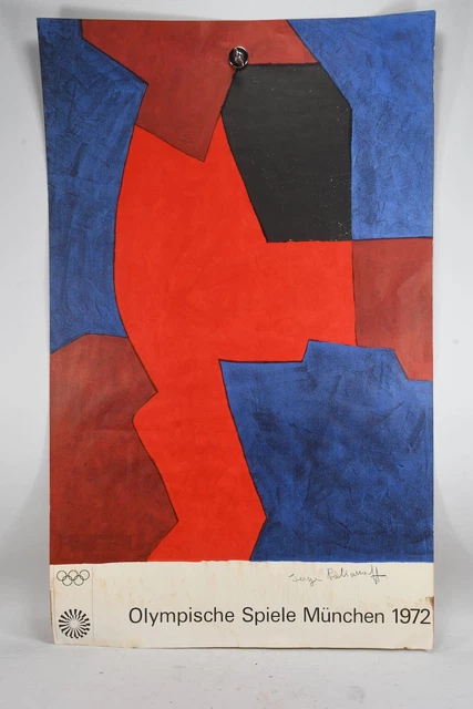 J30D05 - Manifesto, Monaco Olimpia 1972 firmato Serge Poliakoff J30D05 - Manifesto, Monaco Olimpia 1972 firmato Serge Poliakoff