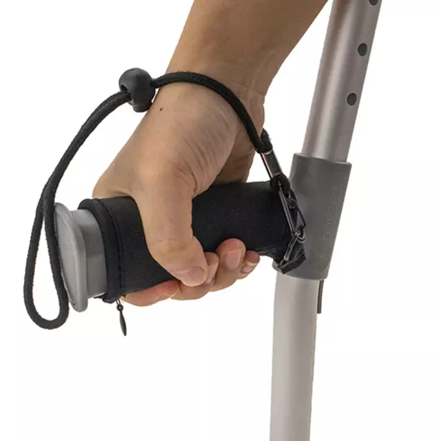 Crutch Grip Handle Covers for Comfort - Soft Padded Neoprene with Wrist Strap