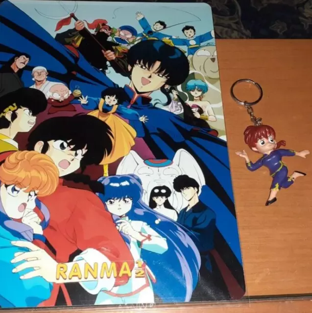 Ranma Cards Pad Anime + Portachiavi Figure Keyring Manga Girl Ragazza Col Codino