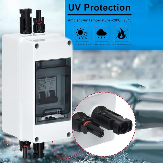 Interruttore automatico CC fotovoltaico 32A 6KA IP65 Interruttore isolatore CC impermeabile Interruttore di disconnessione solare 1000V  13
