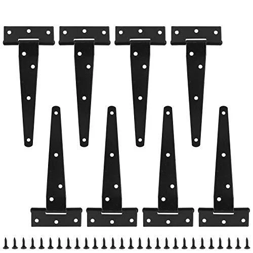8 Pcs 6 Inch T-Strap Shed Hinge, Heavy Duty Door Barn Gate Hinges T Hinge Tee...