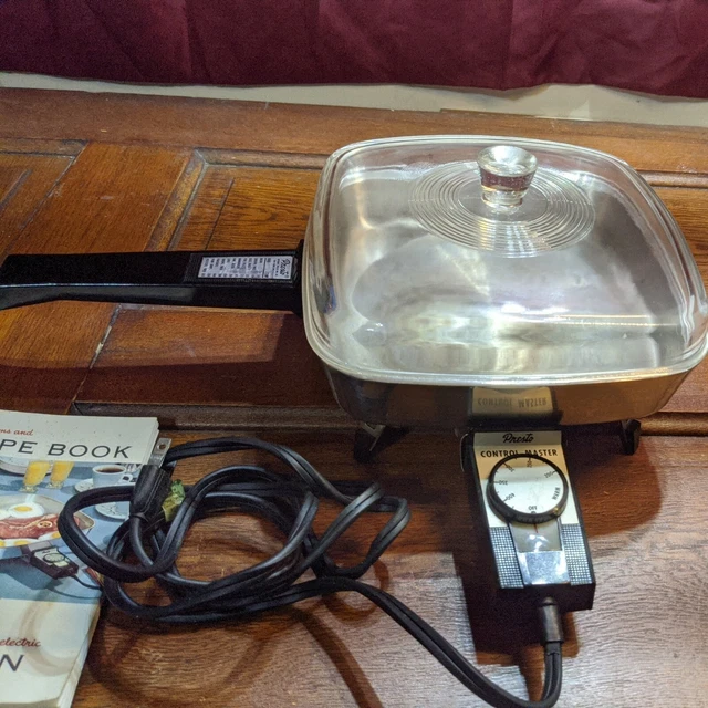 VINTAGE PRESTO AUTOMATIC Electric Frying Pan W/Instruction Book