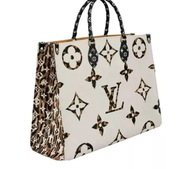 NEW Louis Vuitton Neverfull MM Giant Monogram Jungle Black and Caramel  Limited