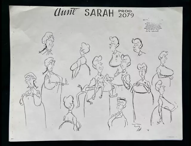 101 DALMATIANS AUNT SARAH Model Sheet Walt Disney 1961 Feature ...