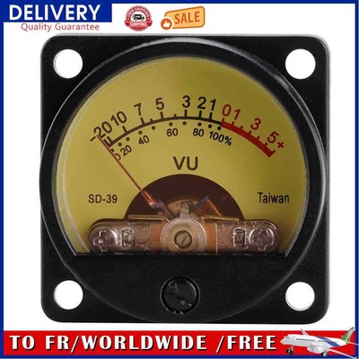 1Pc Panel VU Meter 6-12V Bulb Warm Back Light Recording Audio Level Amp MetFRFR 