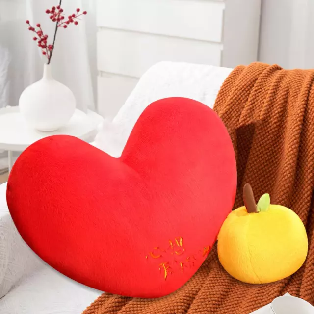 Stuffed Throw Pillow Red Heart Pillow Home Lucky Decor Lovely Comfortable Bed