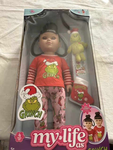 My Life As Poseable Grinch Sleepover 18 Inch Doll, Brunette Hair, Green Eyes