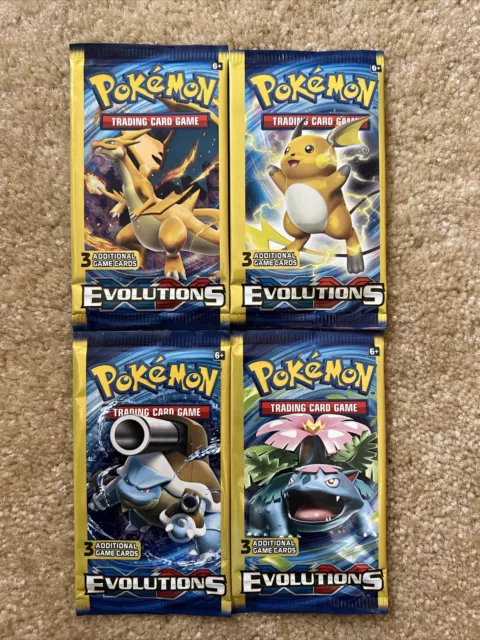 Pokemon XY Evolutions Booster Pack Lot - 4 Packs