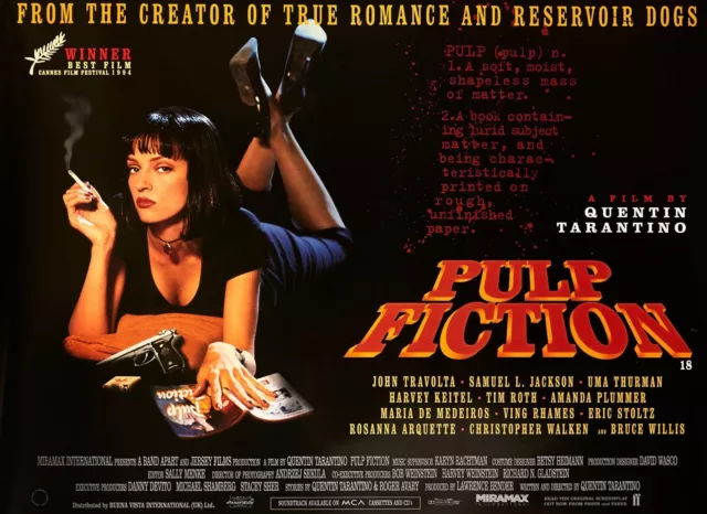 NEW Pulp Fiction Movie Classic Vintage Poster Print Canvas FREE SHIPPING