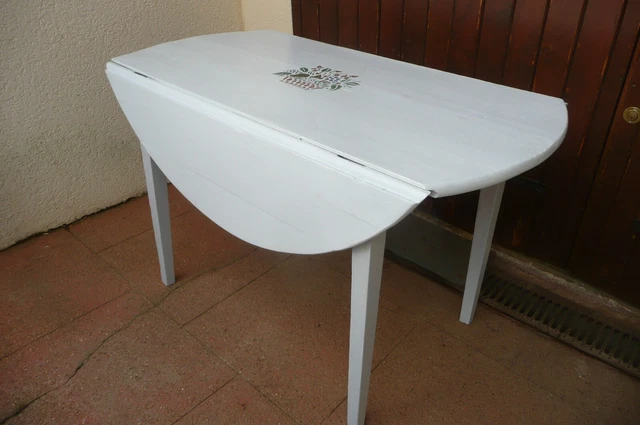 Table Ronde Pliante – Bois – 114x58 Cm, Hauteur 72 Cm (occasion, Très Bon état)