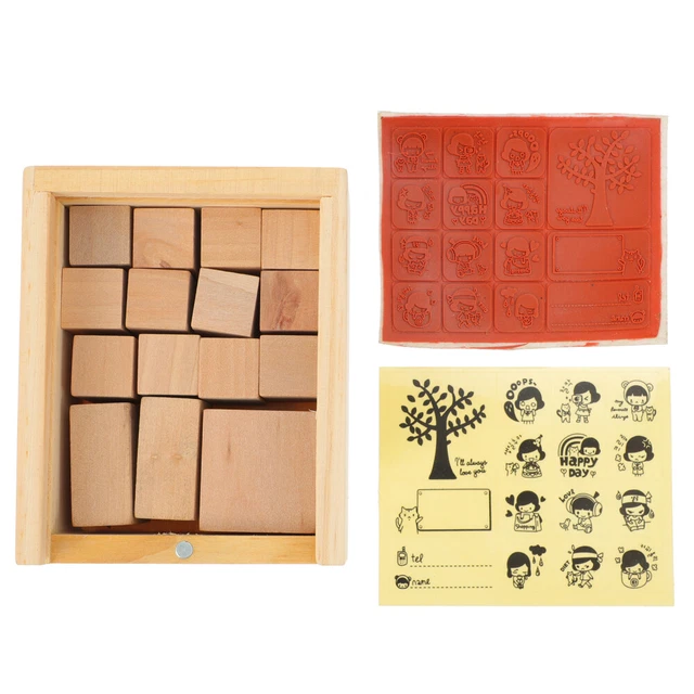 10 Stück in 1 Set DIY Holz Antike Briefmarken Moderne Elemente Siegel Retr