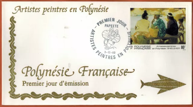 1993.Papeete-Fdc Enveloppe timbrée 1°Jour**Shelsher-Artiste peintre-Polynésie