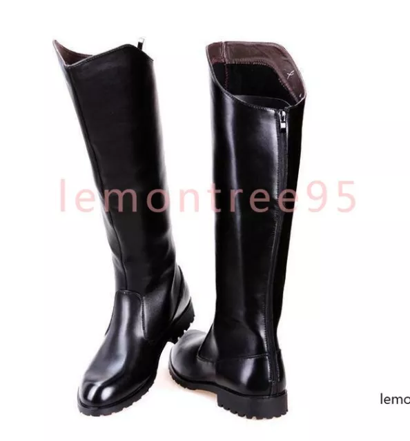 HOT MENS BACK Zipper Knee High Riding Boots Combat Military Long Leather  Shoes $92.14 - PicClick