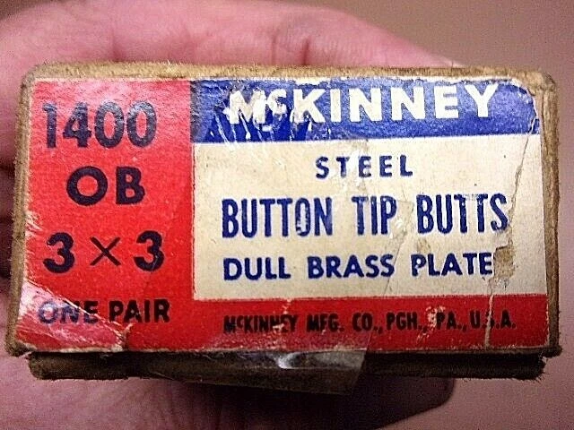 McKINNEY No. 1400 3" x 3"Steel Hinges w/Button Tip Butts Original COOL Box LQQK