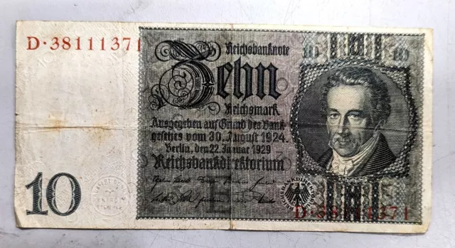 1929 GERMAN Germany Circulated Paper money Banknote (#K61)
