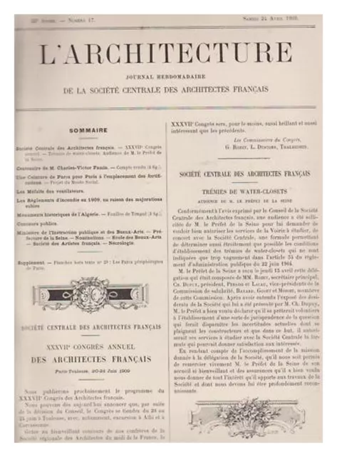L'architecture 1909 Societe Centrale Architectes N°32