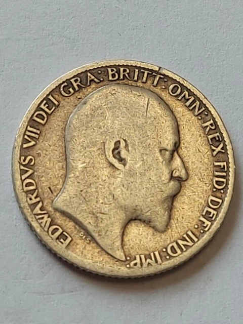 1910 King Edward VII Silver Sixpence Coin