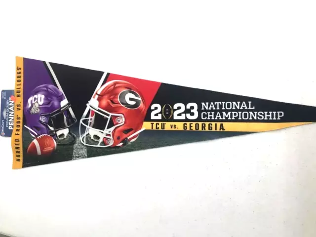 2023 NCAA Championship Georgia Bulldogs vs TCU Horned Frogs Pennant Limited