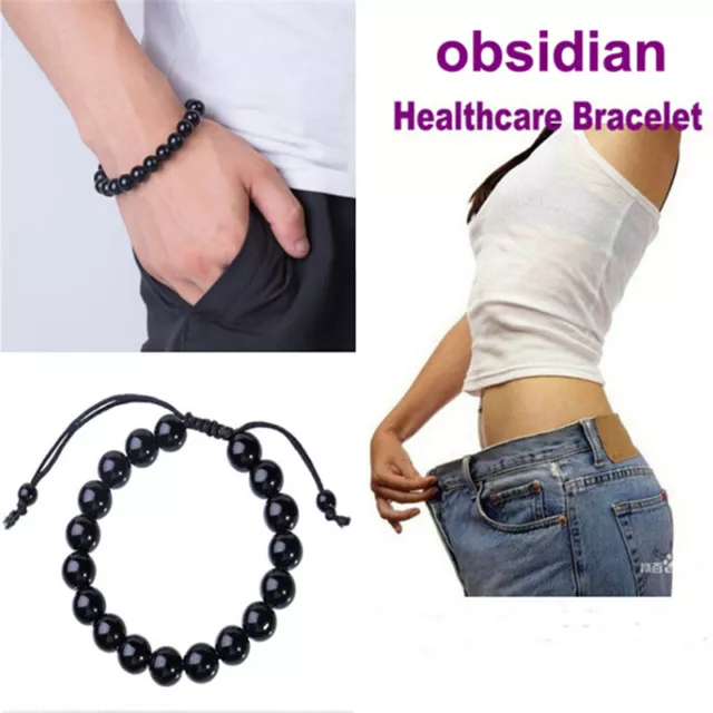 Fashion Round Obsidian Stone Healthcare Bracelet Healthcare Weight Loss Bracelet