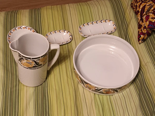 ENSEMBLE SET DE Toilette Ancien Broc Cuvette Bassine Porte Savon Saint