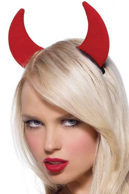 Costume de diable rouge pour femme – Tenue d'Halloween d'ange déchu avec ailes, cornes, fourchette et tutu – Accessoires de diable pour femme