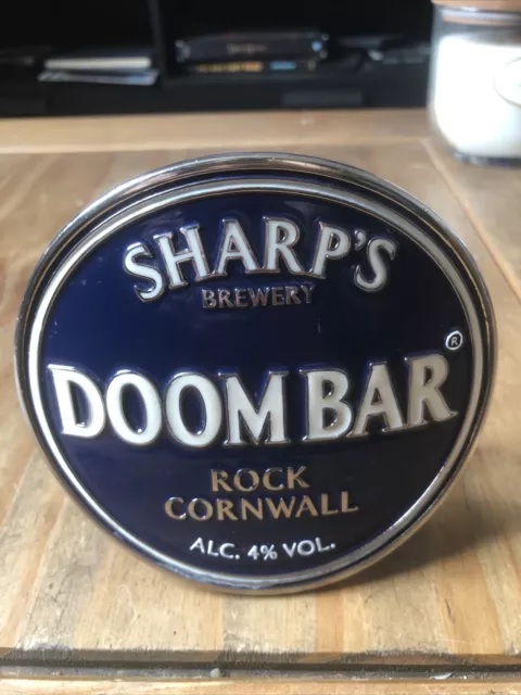 Vintage Brass And Enamel Beer Pump Clip Doom Bar Sharp’s Brewery