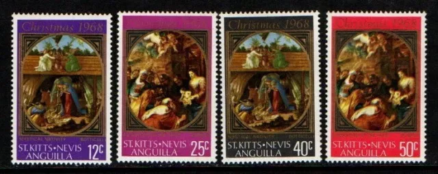 St Kitts Christopher Nevis Anguilla 1968 Christmas SG191-94 Mint