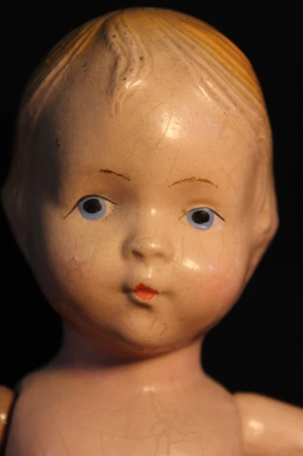 Antique COMPOSITION - 12" Jointed Toddler Doll - Regal Bobby Anne