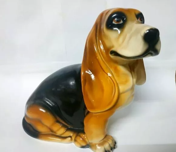 Dog Ceramic Statue Vintage Figurine Porcelain Statue Made Italy  Home Decor ART