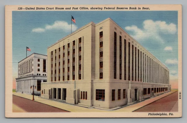 Postcard U.S. Court House and Post Office Federal Reserve Bank Philadelphia PA