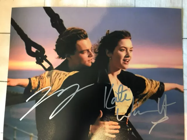 Personally Signed Leonardo DiCaprio & Kate Winslet 8x10 Titanic photo with a COA