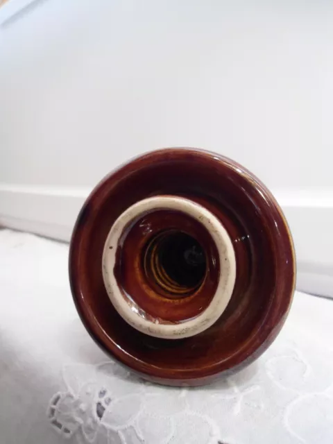 Vintage Pinco-2 223 High Voltage Insulator Electric Brown Ceramic Porcelain 2