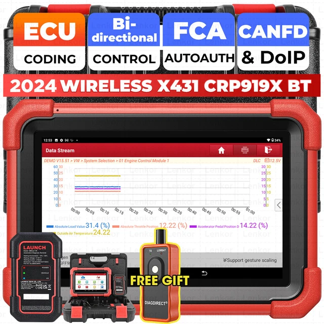 LAUNCH X431 CRP919X BT PRO Elite Bidirectional Car Diagnostic Scanner ...