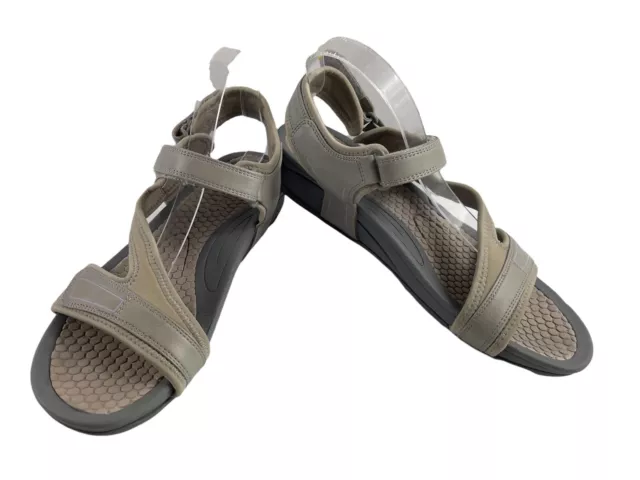 Baretraps Donatella Womens Gray  11 M Leather Slingback Comfort Casual Sandals